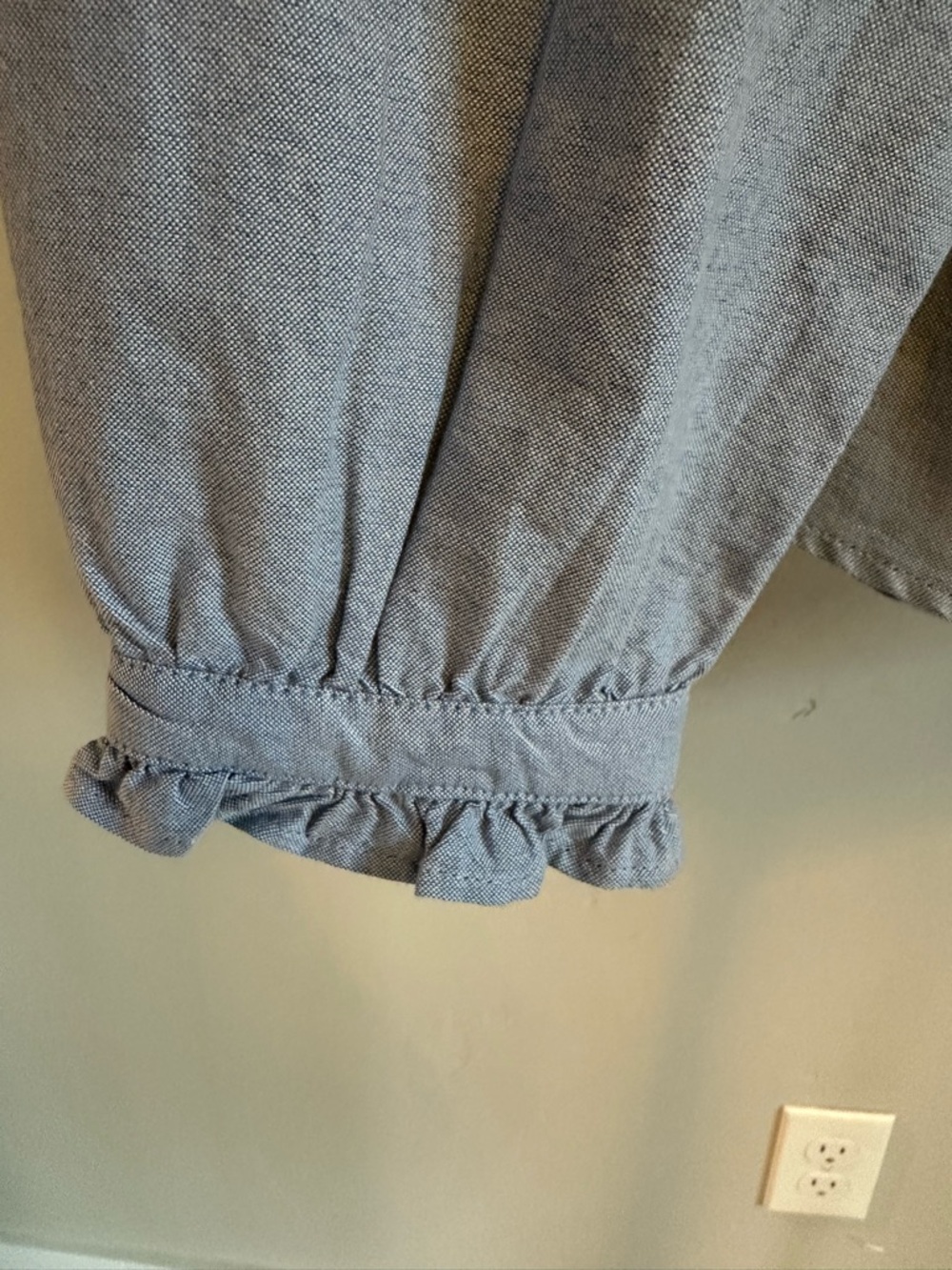 H&M Light Blue Ruffle Collar Button-Front Shirt - Picture 5 of 6